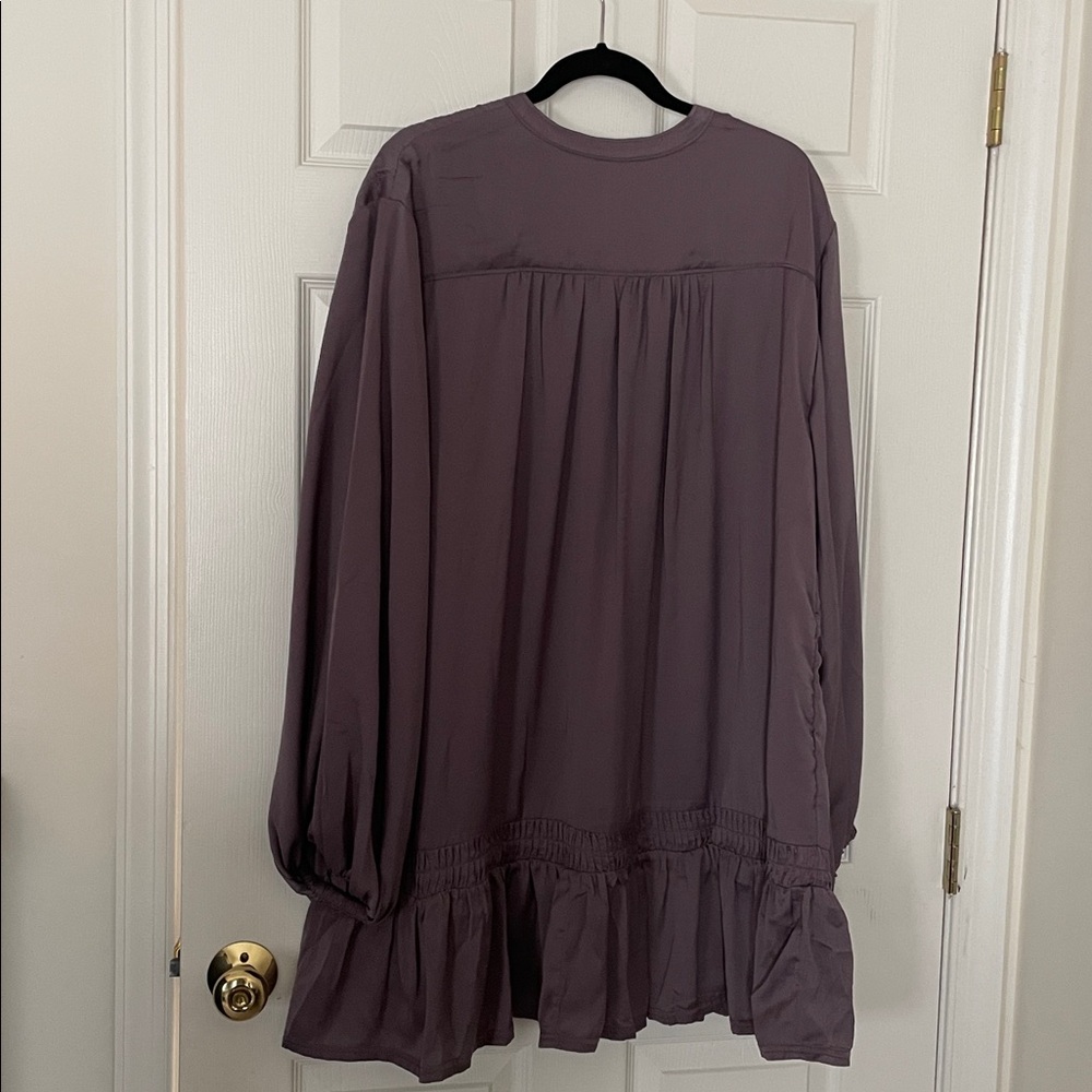 MWT: Pilcro-Long-Sleeve V-neck Mini Shirt Dress - Picture 5 of 6
